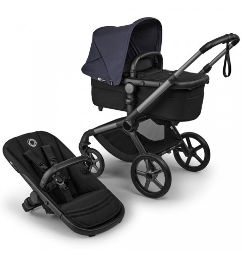 Bugaboo Fox 5 Renew - wózek wielofunkcyjny, zestaw 2w1 z opcją 3w1 i 4w1 | Graphite / Black - Deep Indigo